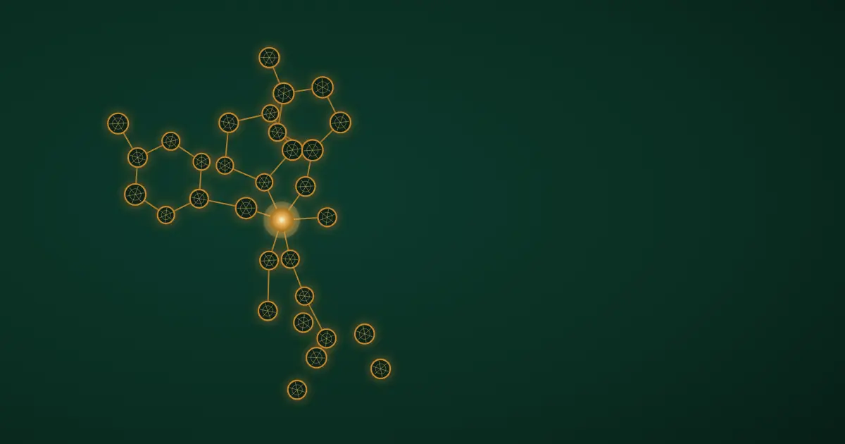 تصوّر تجريدي شبكي لجزيء إل-كارنيتين وهو ينقل حمضاً دهنياً طويل السلسلة عبر غشاء الميتوكوندريا، بتوهّج أخضر زمردي وذهبي على خلفية داكنة